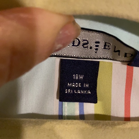 Land’s End Vertical Stripe Button Down Tunic - Picture 9 of 10